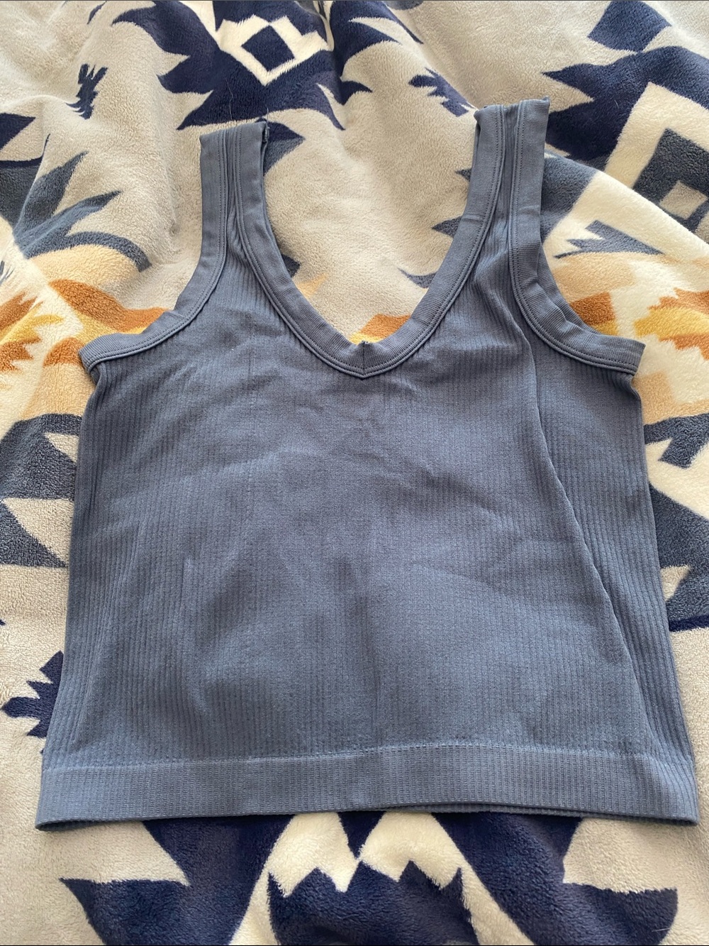 Rue21 Ribbed V-Neck Tank Top in Slate